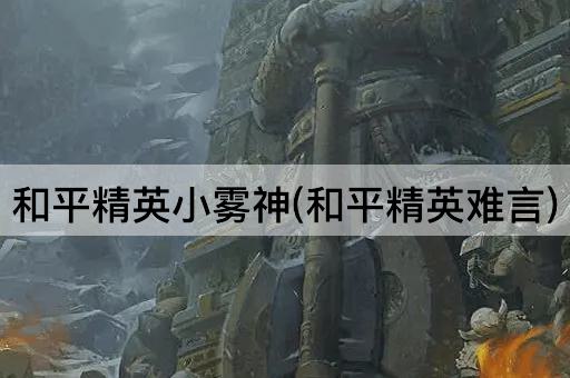 和平精英小雾神(和平精英难言)