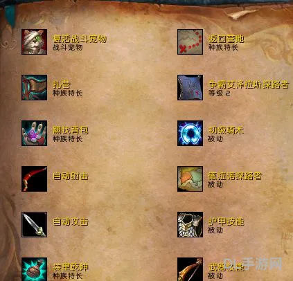 魔兽各种族天赋一览表(魔兽世界38个种族介绍图片)