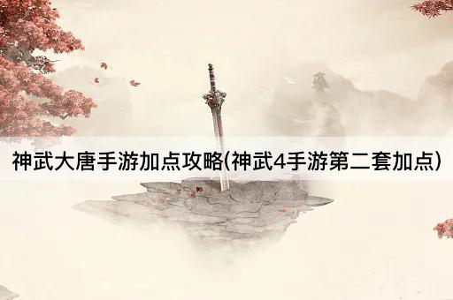 神武大唐手游加点攻略(神武4手游第二套加点)