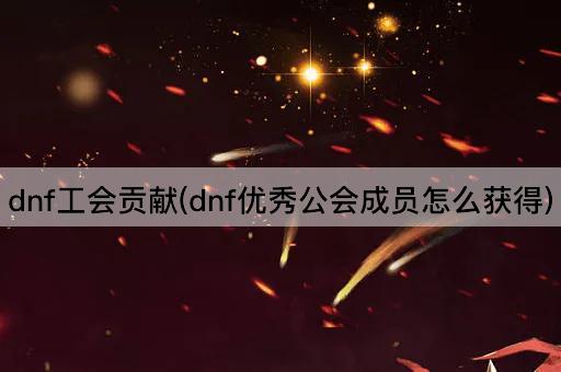 dnf工会贡献(dnf优秀公会成员怎么获得)