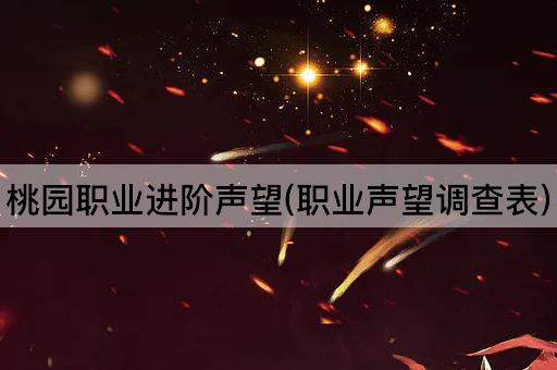 桃园职业进阶声望(职业声望调查表)