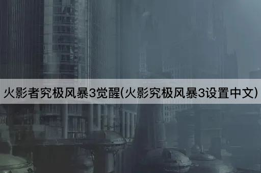 火影者究极风暴3觉醒(火影究极风暴3设置中文)