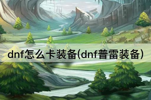 dnf怎么卡装备(dnf普雷装备)