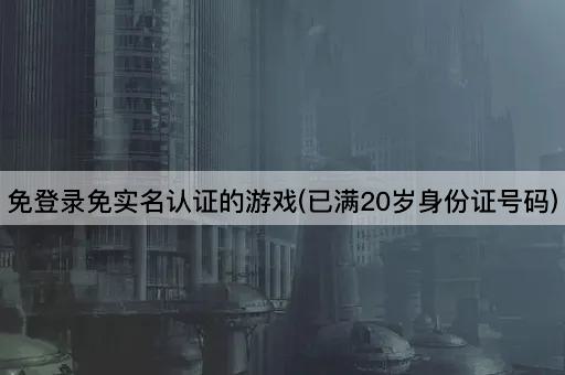 免登录免实名认证的游戏(已满20岁身份证号码)